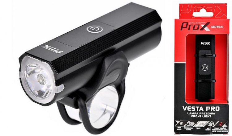 Lampka rowerowa przednia Prox Vesta Pro USB