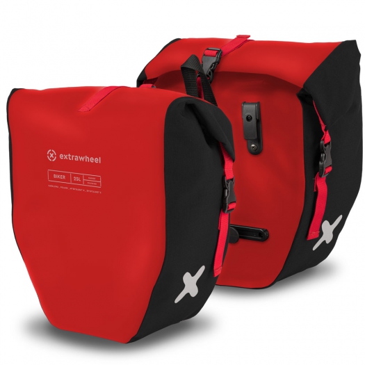 Sakwy rowerowe Extrawheel Biker red/black 50l