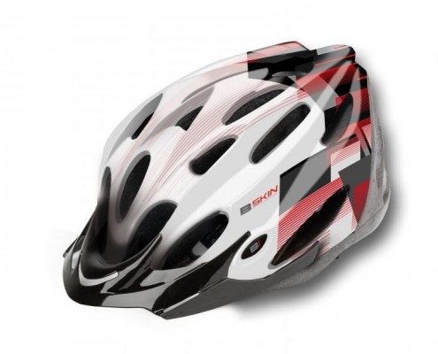 Kask B-Skin regular M 56-58 cm czarny czerwony biały