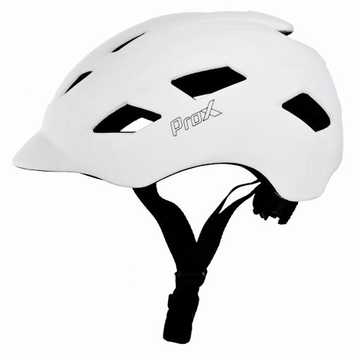 Kask rowerowy Prox Town LED rozm. M biały mat