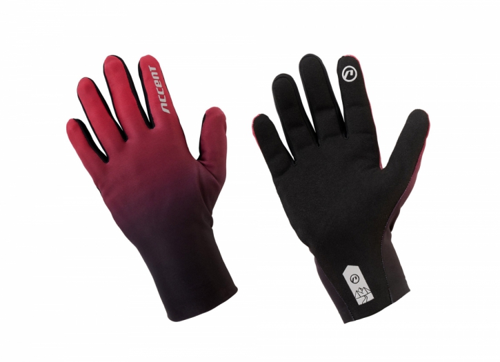 Rękawiczki rowerowe Accen Pure Long bordowe XL