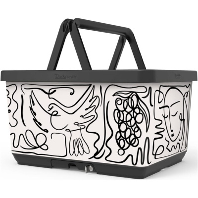 Koszyk rowerowy Basky Picasso czarno-biały 26,5 L