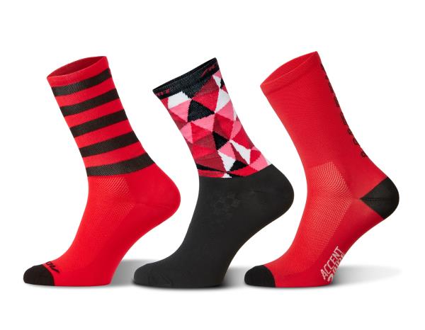 Skarpetki kolarskie Accent Red 3 pary S (36-38)
