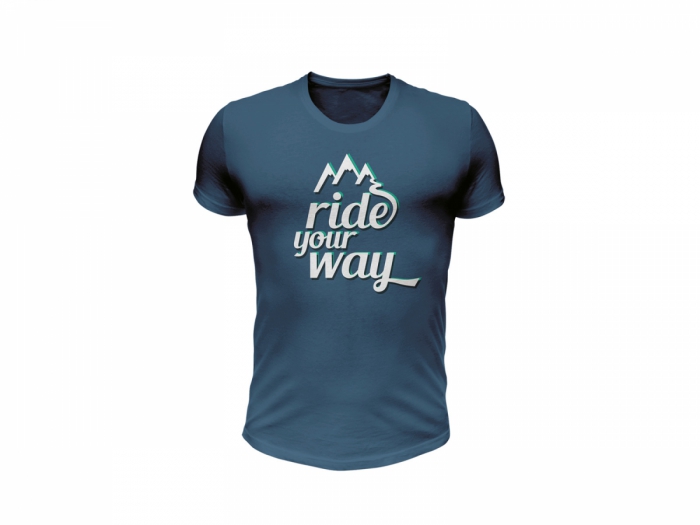 Koszulka bawełniana Ride Your Way, Dartmoor, jeans blue, rozmiar M