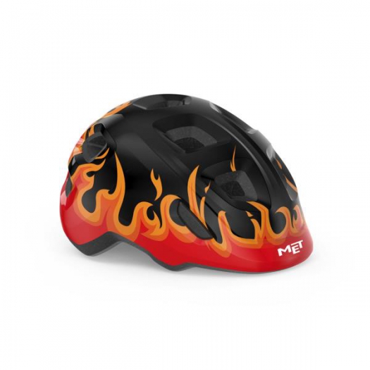 Kask Met Hooray XS płomienie czarny