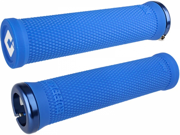 Chwyty rowerowe ODI Ruffian V2.1 Lock-On 135mm niebieskie