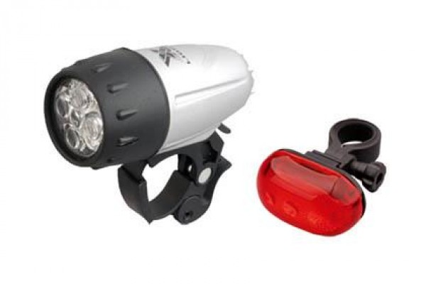 Lampki rowerowe latarka 5 LED baterie