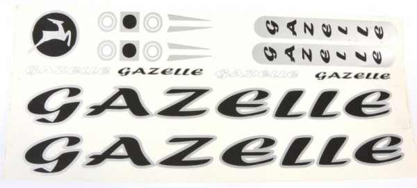 Naklejka Gazelle czarna 5 szt. = kpl