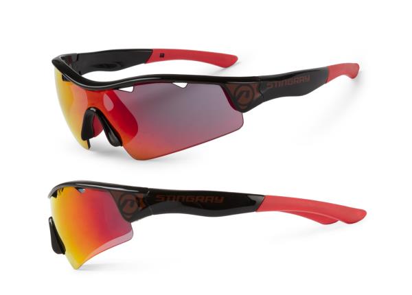 Okulary Accent Stingray czarno-czerwone soczewki