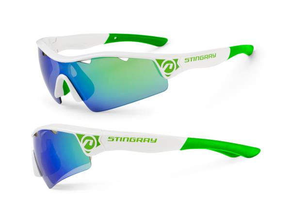 Okulary Accent Stingray biało-zielone soczewki PC