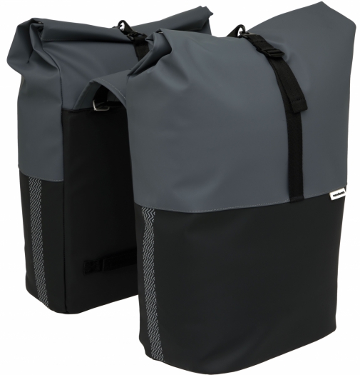 Sakwa rowerowa 2-komorowa New Looxs Nyborg szaro-czarna 34L