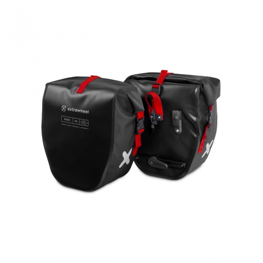 Sakwa rowerowa 2-komorowa Extrawheel Rider polyester czarna 30L