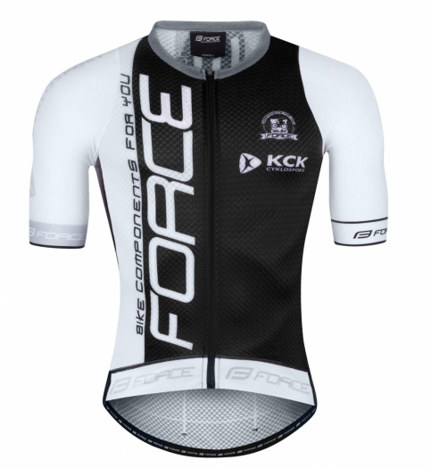Koszulka kolarska FORCE TEAM PRO czarno-szara XS