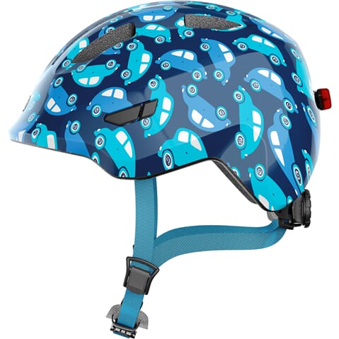 Kask rowerowy dziecięcy Abus Smiley 3.0 LED blue car M 50-55cm