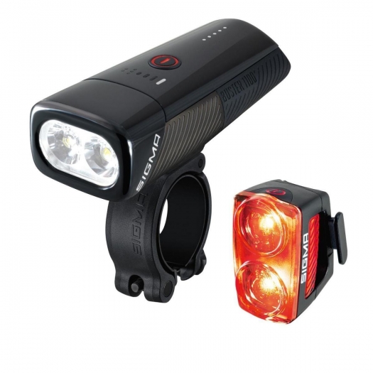 Lampy rowerowe zestaw Sigma Buster 1100 + Buster RL150
