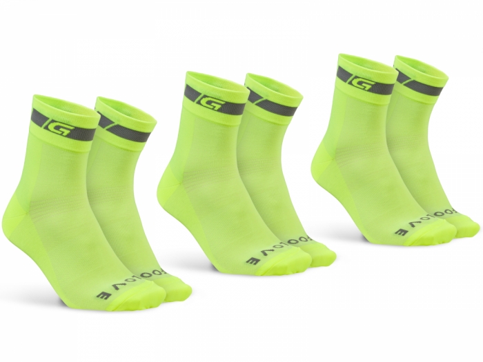 Skarpetki kolarskie 3-pak GripGrab Classic Regular Cu, yellow S