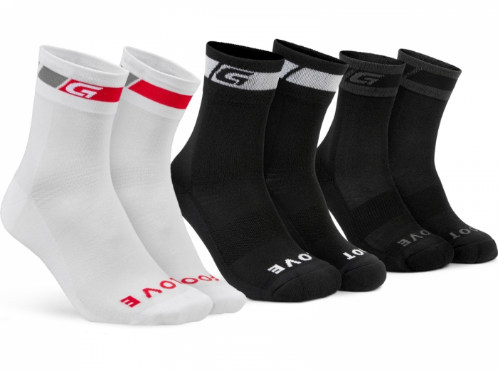 Skarpety 3-Pak GripGrab All Seasons Socks Gift Set S, Czarne - Białe