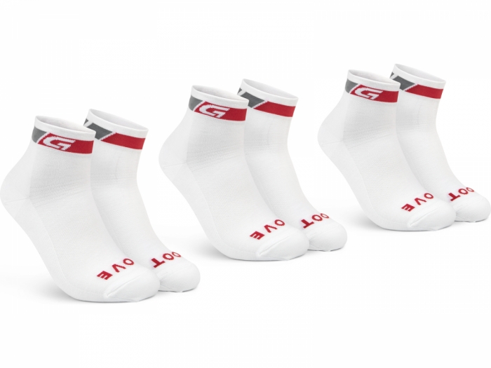 Skarpetki kolarskie GripGrab Classic Low Cut 3-Pack S, białe
