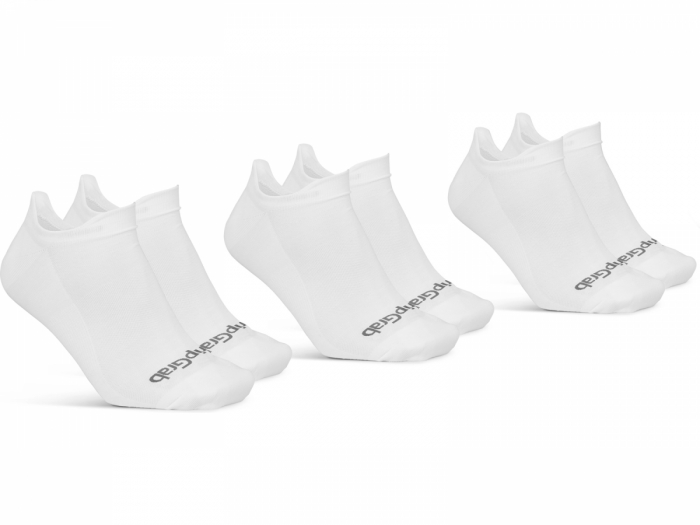 Skarpetki kolarskie GripGrab Classic No Show 3-Pack M, białe