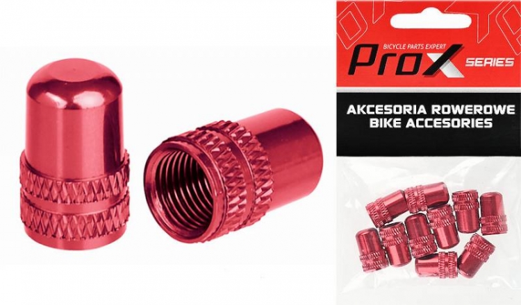 Nakrętki na zawory Schrader ProX AV-02 czerwone (10 szt)BŁĄD