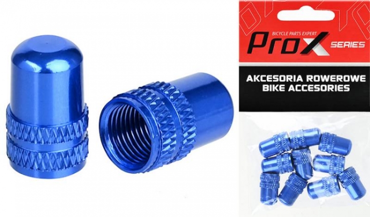 Nakrętki na zawór Schrader Prox AV-02 niebieskie (10szt) BŁĄD