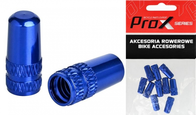 Nakrętki na zawór Presta PROX FV-02 niebieskie (10szt)