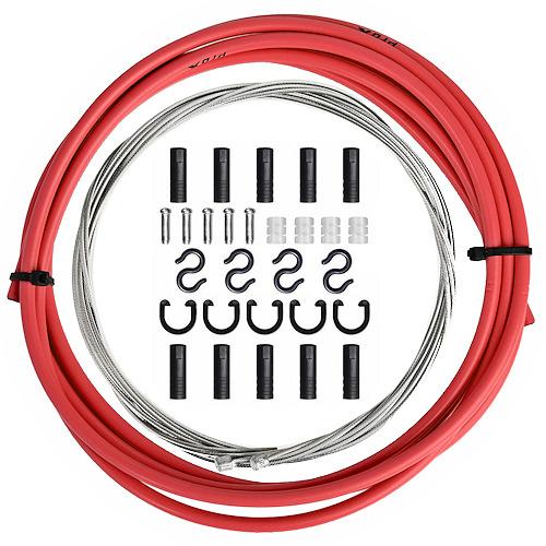 Pancerz przerzutki Prox zestaw czerwony 2m (linki, końcówki)