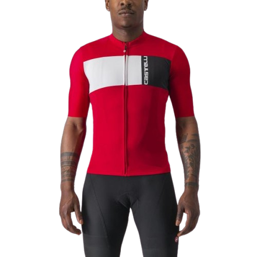 Koszulka kolarska Castelli Prologo 7 red/silver gray-black M