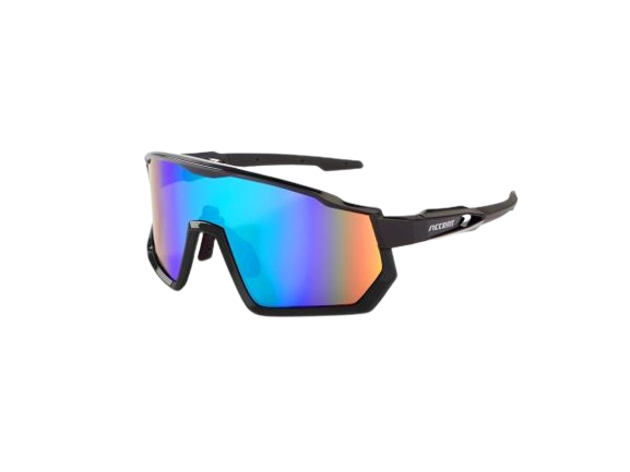 Okulary rowerowe Accent Shot czarne, soczewki PC, niebieskie lustrzane