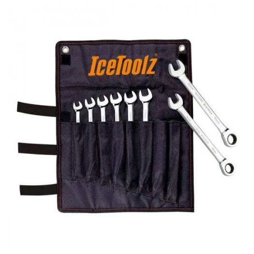 Zestaw kluczy z grzechotką IceToolz w etui 