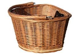 Koszyk rowerowy przedni wiklinowy naturalny na klik 
