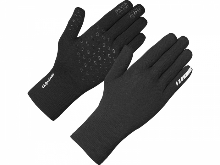 Rękawiczki rowerowe zimowe GripGrab Waterproof Knitted, XS/S, czarne