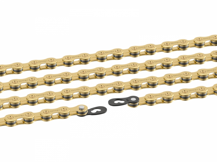 Łańcuch rowerowy Connex 12sG stal 126 ogniw, złoty