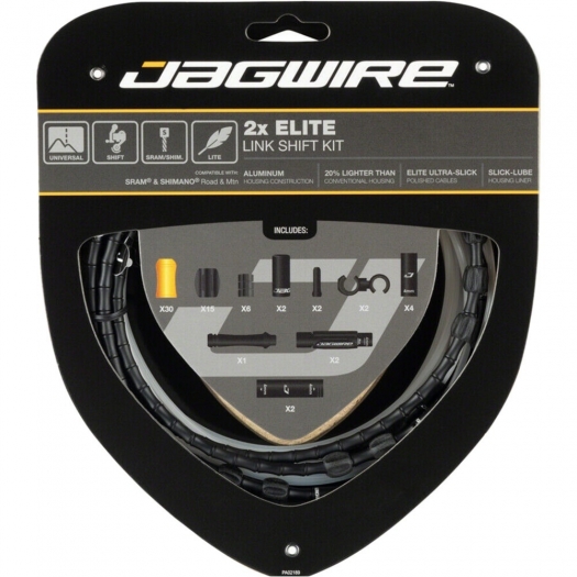 Linka przerzutki+pancerz Jagwire 2x Elite Link czarne