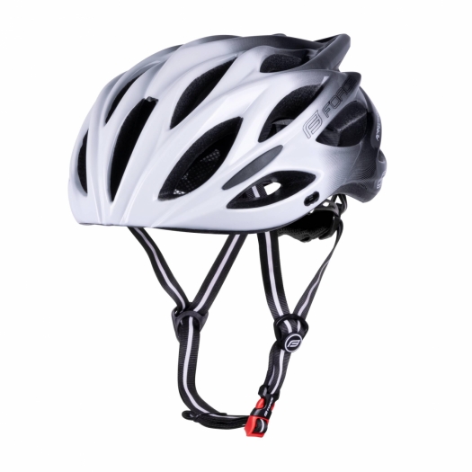 Kask rowerowy Force Bull Hue, biało-czarne S-M