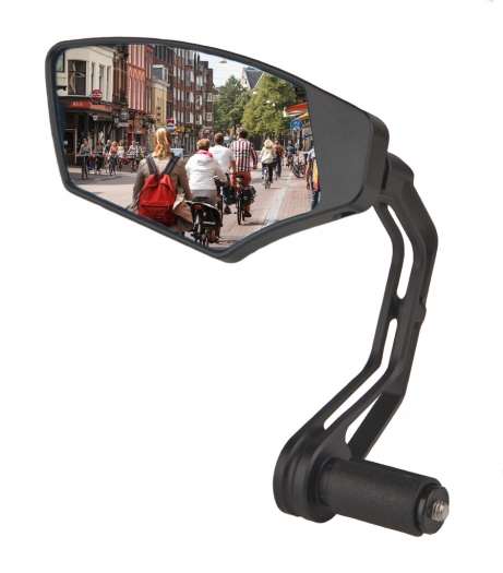 Lusterko rowerowe Mirage First Class czarne lewe 360st.