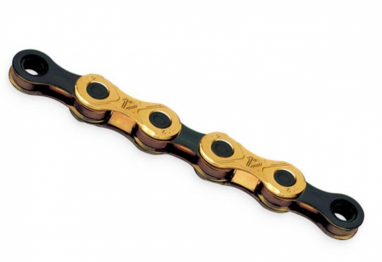 Łańcuch rowerowy 12-biegowy KMC X12 Gold/Black Waxed 126L