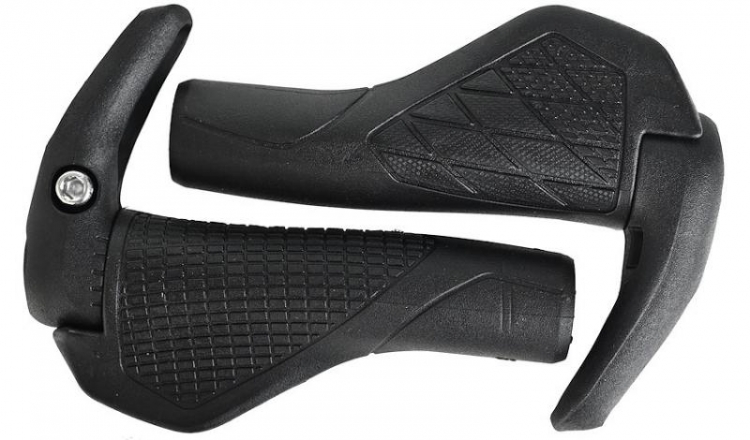 Chwyty rowerowe Prox GP-230 czarne 143mm, ergo rogi skręcane