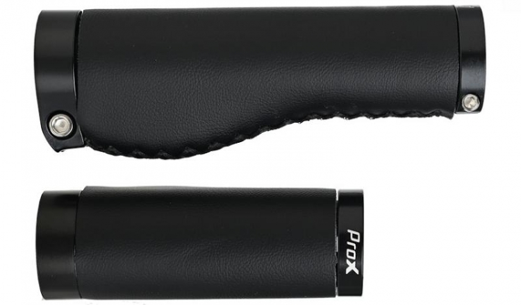 Chwyty rowerowe Prox GP-451 czarne 130-92mm skóra eco 2xskręcane
