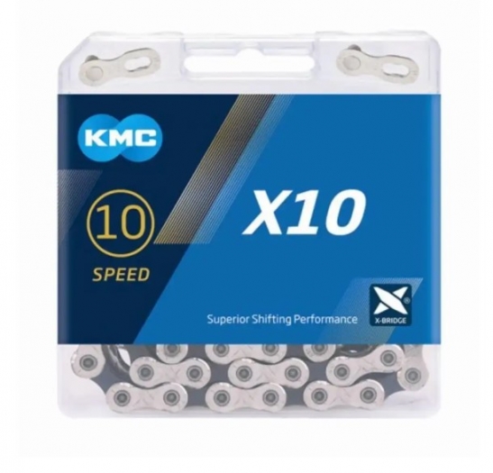 Łańcuch rowerowy KMC X10 122og. srebrno-czarny