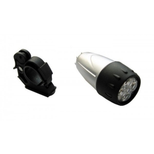 Lampka rowerowa przednia 5 LED  srebrna