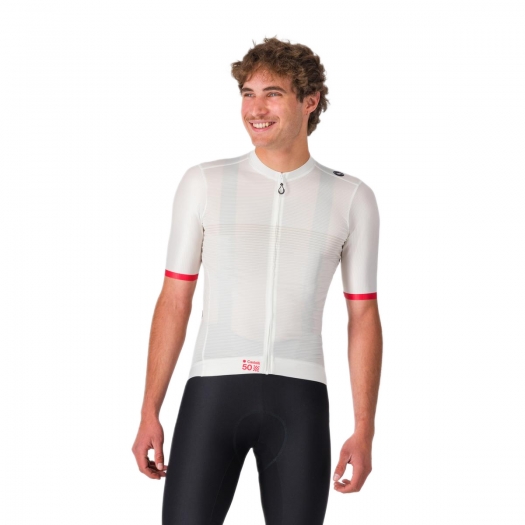 Koszulka kolarska Castelli Espresso 50 biała rozm. XXL