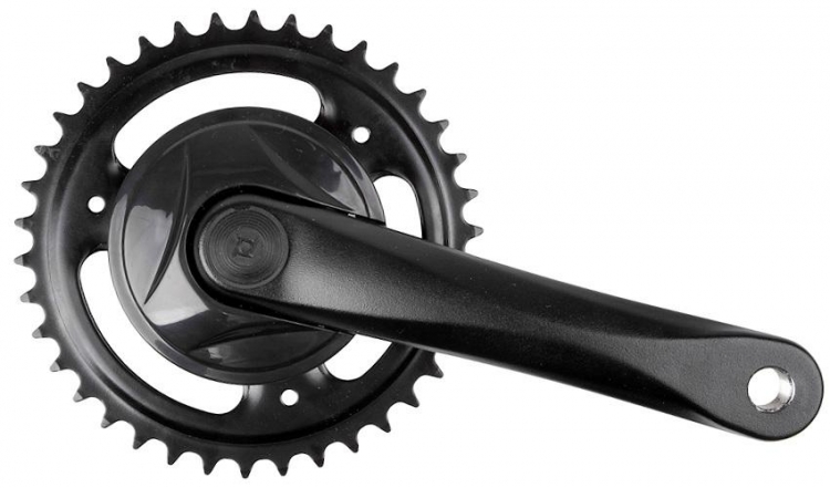 Mechanizm korbowy 1-rzędowy alu czarny 38T