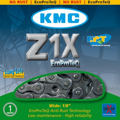 Łańcuch nierdzewny KMC Z1XRB EcoProteQ - Single Speed