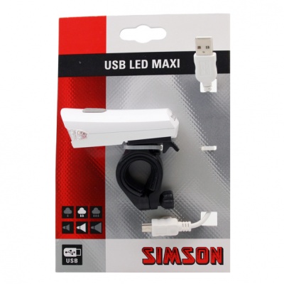 Simson lampka przednia maxi led usb