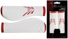 Chwyty rowerowe Velo ProX 130mm czerwono-białe comfort