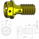 Śruba przewodu hydraulicznego banjo Alu M6x1.0