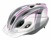 Kask rowerowy 410 tomcat biało-szaro-różowy s