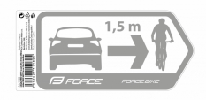 Naklejka na samochód FORCE SAFETY 184x84mm srebrna