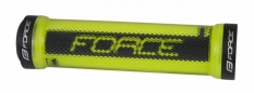 Chwyty rowerowe FORCE LOGO przykręcane fluo 128